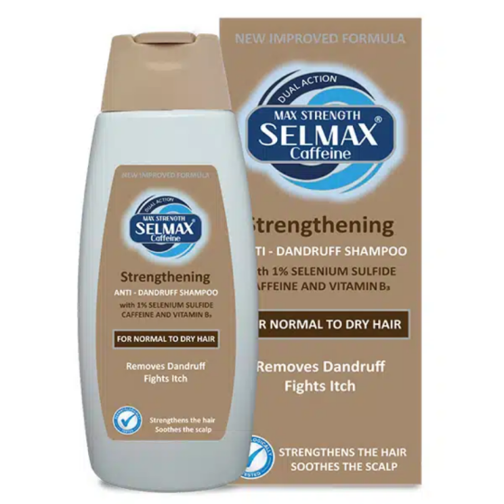 SELMAX Селмaкс caffeine dual action заздравяващ шампоан против пърхот за нормална към суха коса 200 мл