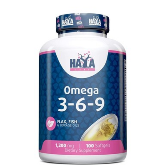 HAYA LABS Омега 3-6-9 1200мг за сърце и холестрол капсули х100 Haya Labs