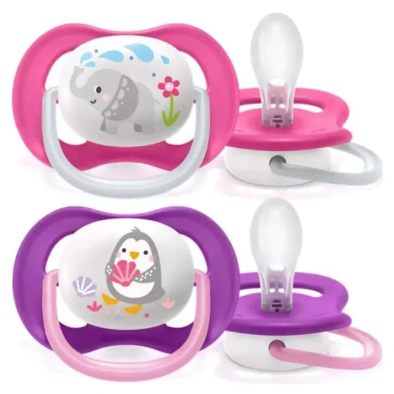 AVENT Ортодонтични залъгалки Ultra Air Animals Girl 6-18м. 2бр Avent