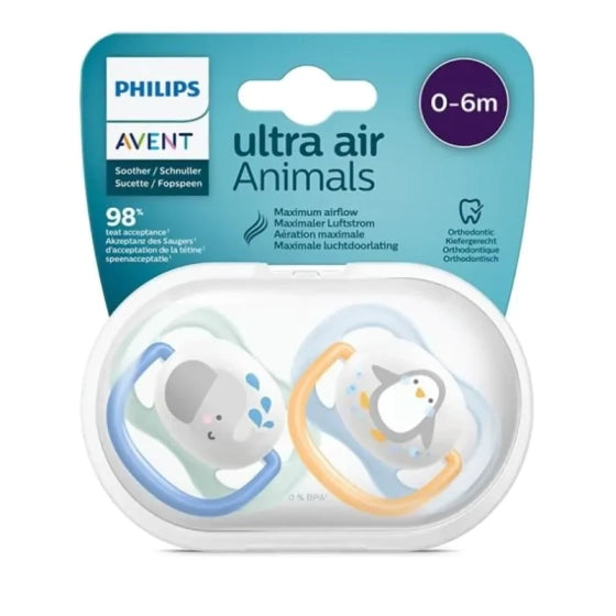 AVENT Ортодонтични залъгалки Ultra Air Animals Boy 0-6м. 2бр. Avent