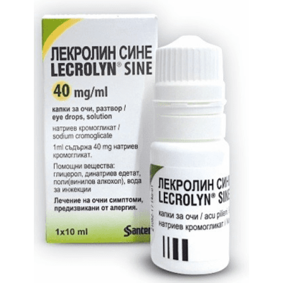 LECROLYN SINE Лекролин Сине капки за очи при алергия 40мг/мл 10мл - Снимка 2 от 2