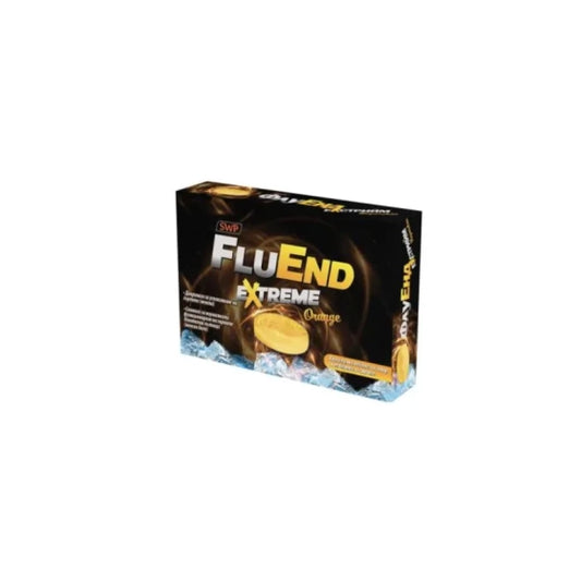 FluEnd Extreme за успокояване на гърлото с вкус на Портокал х16 таблетки за смучене Sun Wave Pharma