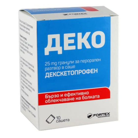 FORTEX Деко 25 мг сашета при болка х10 Фортекс