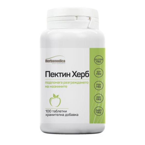 HERBA MEDICA Пектин Херб таблетки за понижаване на холестерола 500мг х100 Herbamedica