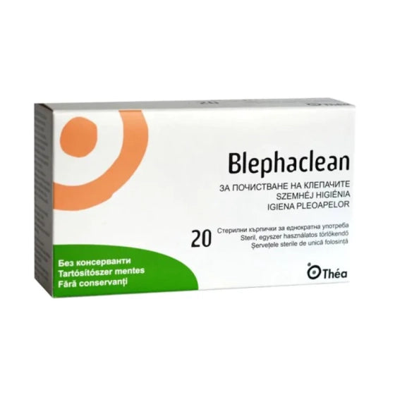 BLEPHACLEAN Блефаклийн кърпички за ежедневна хигиена на клепачи и чувствителна кожа х20