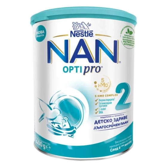 NAN Nestle NAN Optipro 2 HM-O Висококачествено обогатено преходно мляко на прах 6+ месеца 400г
