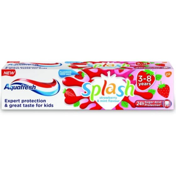 AQUAFRESH Паста за зъби aquafresh детска splash strawberry 50мл /3-8г./
