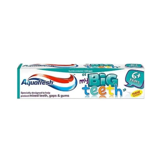 AQUAFRESH Паста за зъби aquafresh big teeth 50мл /6+г./