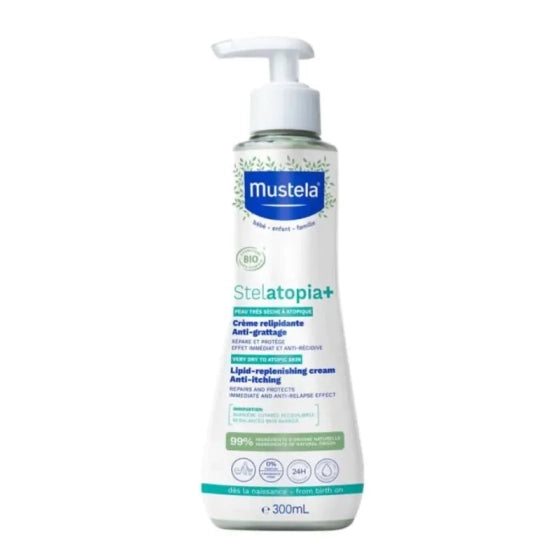 Mustela Stelatopia+ липидовъзстановяващ крем за много суха до атопична кожа 300мл