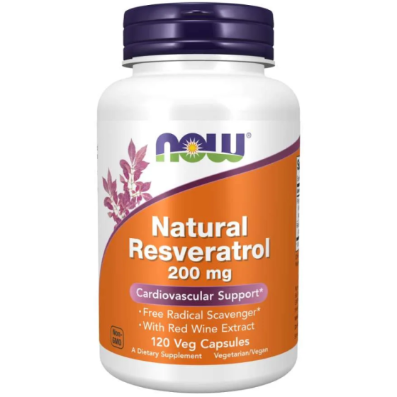 NOW Natural Resveratrol капсули 200мг х120