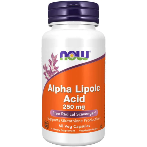 NOW Alpha Lipoic Acid капсули 250мг х60