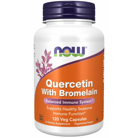 NOW Quercetin+bromelain капсули х120