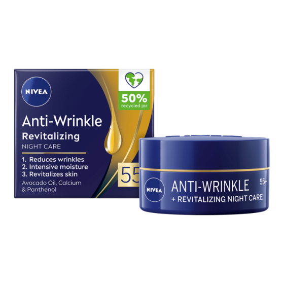Nivea AntiWrinkle+ Възстановяващ нощен крем против бръчки 55+ 50мл