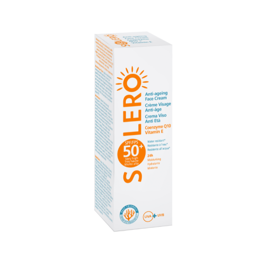 SOLERO слънцезащитен крем за лице SPF50+ 50мл Годен до: 30.4.2026 г.