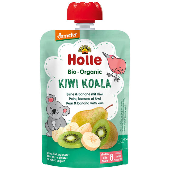 Holle Био пюре пауч с круша, банан и киви 8+ месеца 100г