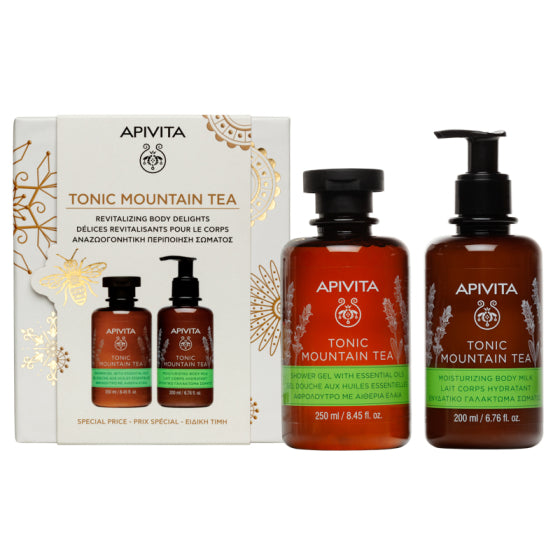 Apivita Tonic Mountain Tea Душ гел 250мл + Мляко за тяло с планински чай 200мл - Снимка 2 от 2
