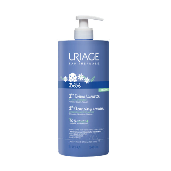 Uriage bebe creme lavante почистващ крем за бебета с изплакване 1000мл - Снимка 2 от 2