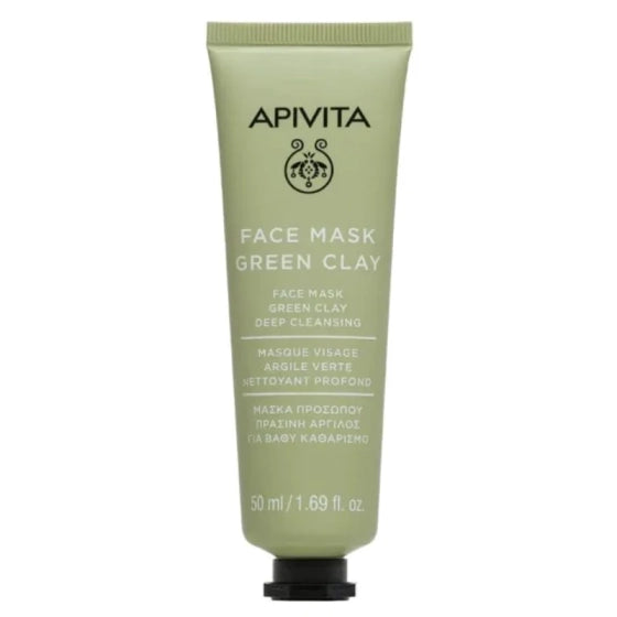 Apivita дълбоко почистваща маска за лице със зелена глина 50ml