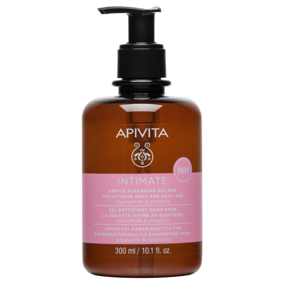 Apivita intimate нежен почистващ гел за интимната зона с лайка и прополис 300ml
