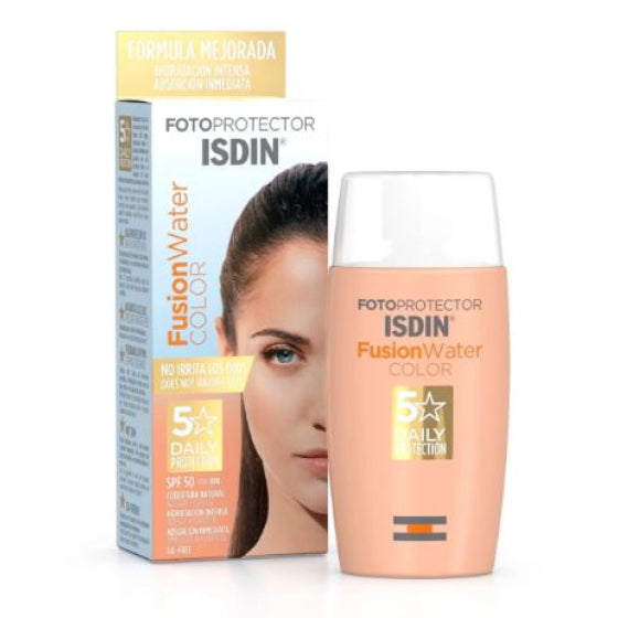 Isdin Fotoprotector Fusion Water Color Слънцезащитен флуид за лице SPF50 среден тон 50мл - Снимка 2 от 2