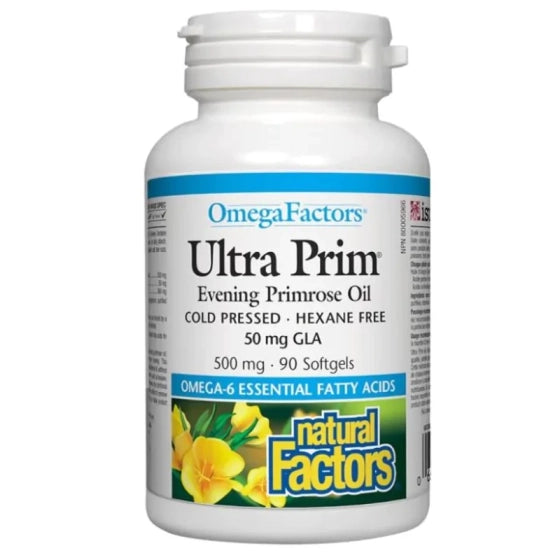 NATURAL FACTORS Вечерна иглика масло капсули при хормонален дисбаланс 500мг х90 Natural Factors