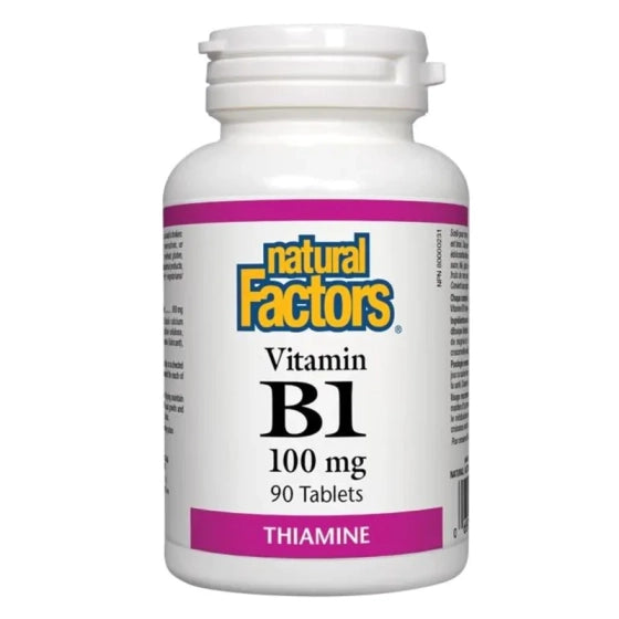 NATURAL FACTORS Витамин B1 таблетки за памет, концентрация и настроение 100мг х90 Natural Factors