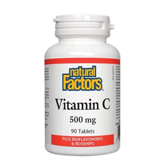 NATURAL FACTORS Витамин С 500мг + шипка и биофлавони таблетки х90 Natural Factors Годен до: 31.5.2026 г.