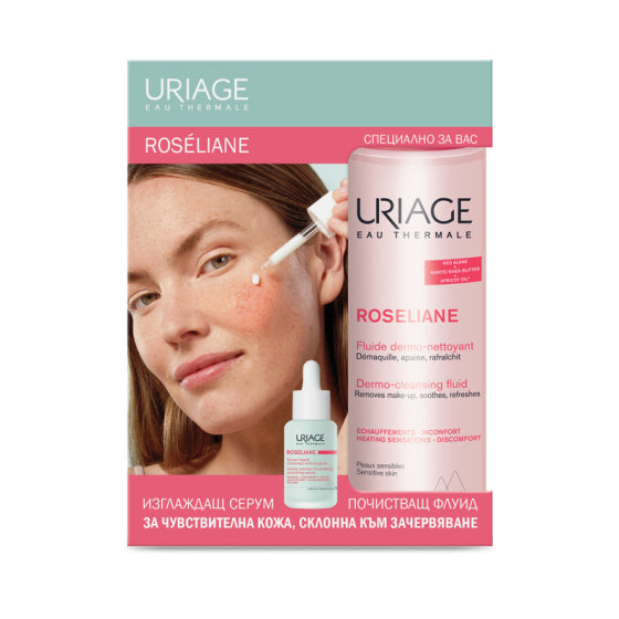 URIAGE Комплект Uriage Roseliane Изглаждащ серум против зачервяване 30мл + Почистващ флуид 250мл