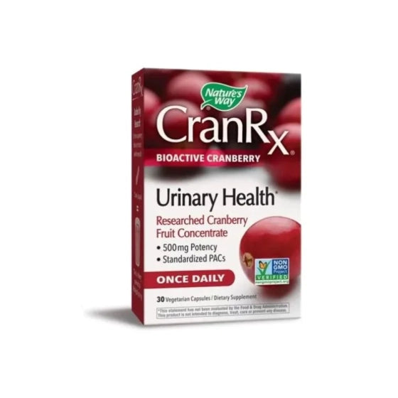 NATURES WAY CRAN Rx Биоактивна Червена боровинка капсули за уринарния тракт 500мг х30 Nature's Way