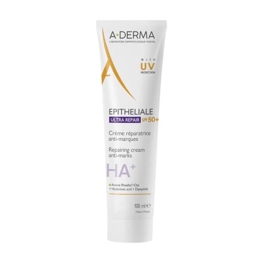 A-Derma Epitheliale Ultra Repair Възстановяващ крем срещу следи с UV защита SPF50+ 100 мл
