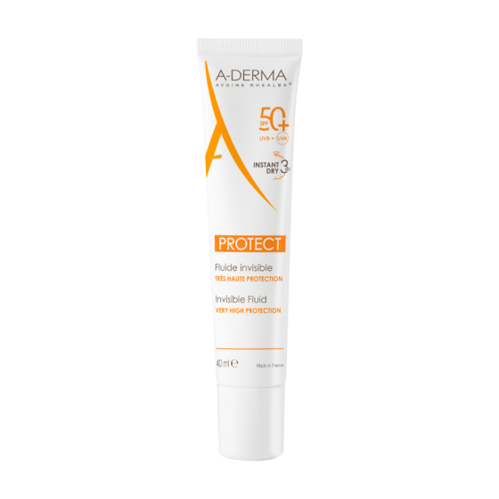 A-derma protect fluide invisible spf50+ протект невидим флуид spf50+ за смесена кожа 40ml - Снимка 2 от 2