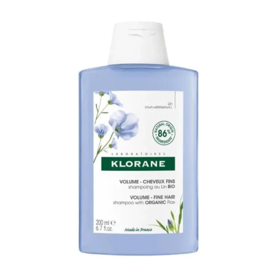 Klorane flax шампоан за обем за тънка и фина коса с лен 200мл