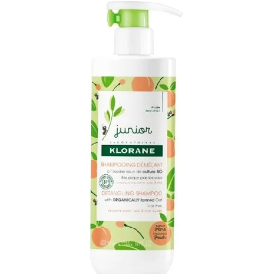 Klorane junior шампоан за коса за разресване с органичен екстракт от овес и аромat на праскова 500мл