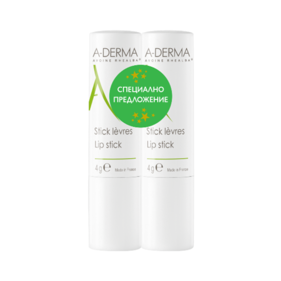A-DERMA Комплект A-Derma Стик за устни 2х4г