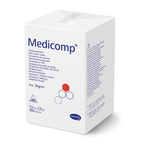 MEDICOMP Медикомп компрес нетъкан текстил нестерилен 7.5/7.5смх100 421823