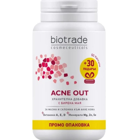 BIOTRADE Акне аут хранителна добавка капсули за коса, кожа, нокти х60+30 капсули Biotrade
