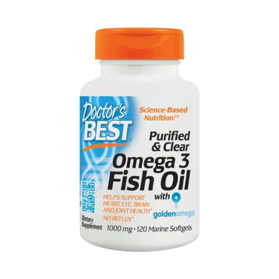 DOCTOR'S BEST Омега 3 рибено масло 1000 мг капсули х 120 Doctor's Best