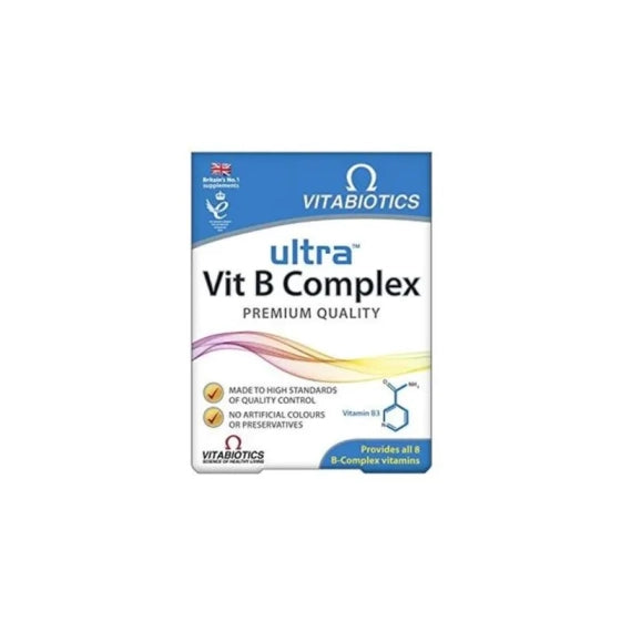 VITABIOTICS Ултра Витамин B комплекс таблетки за сърже, мускули и нервна система х60 Vitabiotics