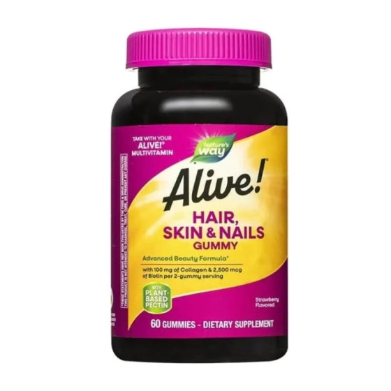 Alive Hair, skin & nails желирани таблетки 390мг х 60 Nature`s Way