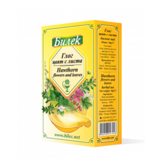 BILEK TROJAN Чай глог цвят с листа 50гр- пакет Билек