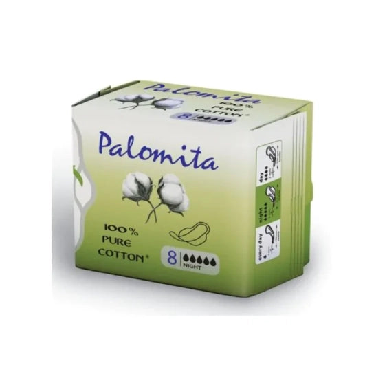 PALOMITA Дамски превръзки паломита pure cotton нощни памук х8