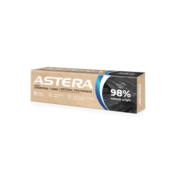ASTERA Паста за зъби  Astera Natural Charcoal+Mint 75 мл