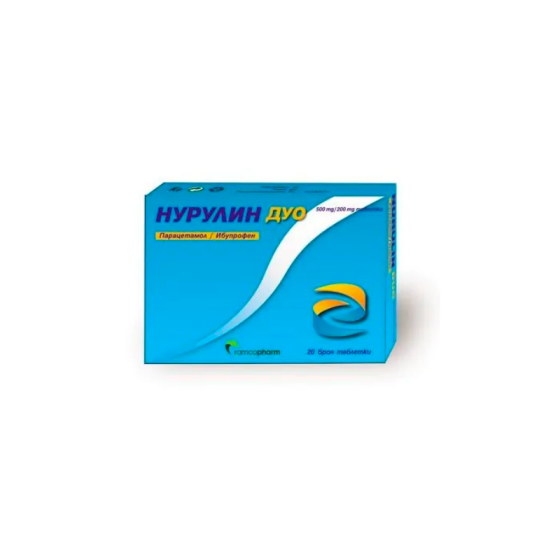 NURILIN DUO Нурулин дуо таблетки при болка и висока температура 500 мг/200 мг x20 Ramcopharm