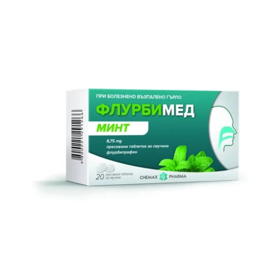 FLUBIMED Флурбимед Минт 8,75 мг х20 таблетки за смучене
