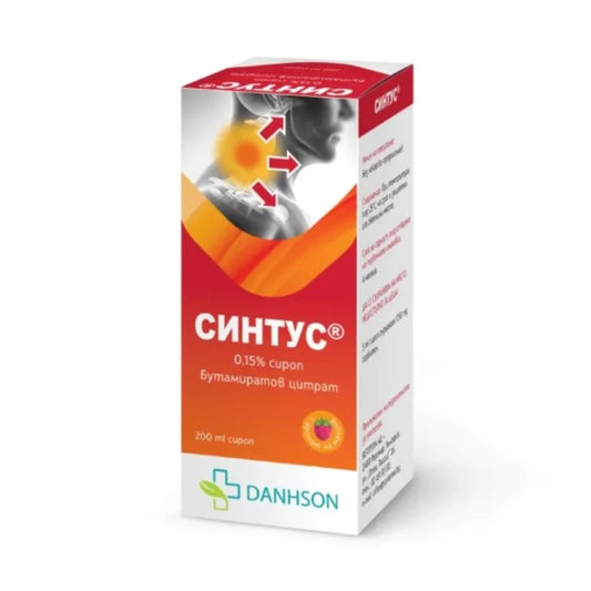 SINTUS Синтус Сироп при кашлица 0.15% x200 мл Danhson
