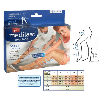 compare product Medilast компресивен чорап при разширени вени клас II 7/8 XXL Medica