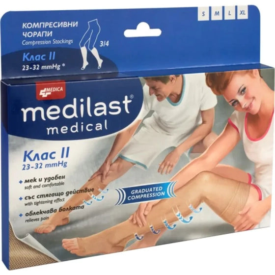Medilast  компресивен чорап при разширени вени клас II 3/4 XXL Medica