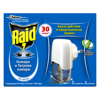 compare product Raid електрически изпарител с пълнител против комари 21мл 30 нощи