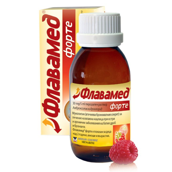 FLAVAMED Флавамед форте сироп при влажна кашлица 30мг/5мг 100мл