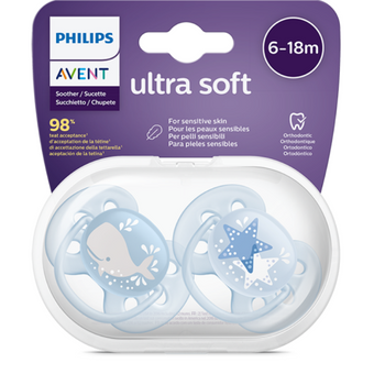 compare product Ортодонтични залъгалки Ultra Soft кит 6-18м. 2бр Avent